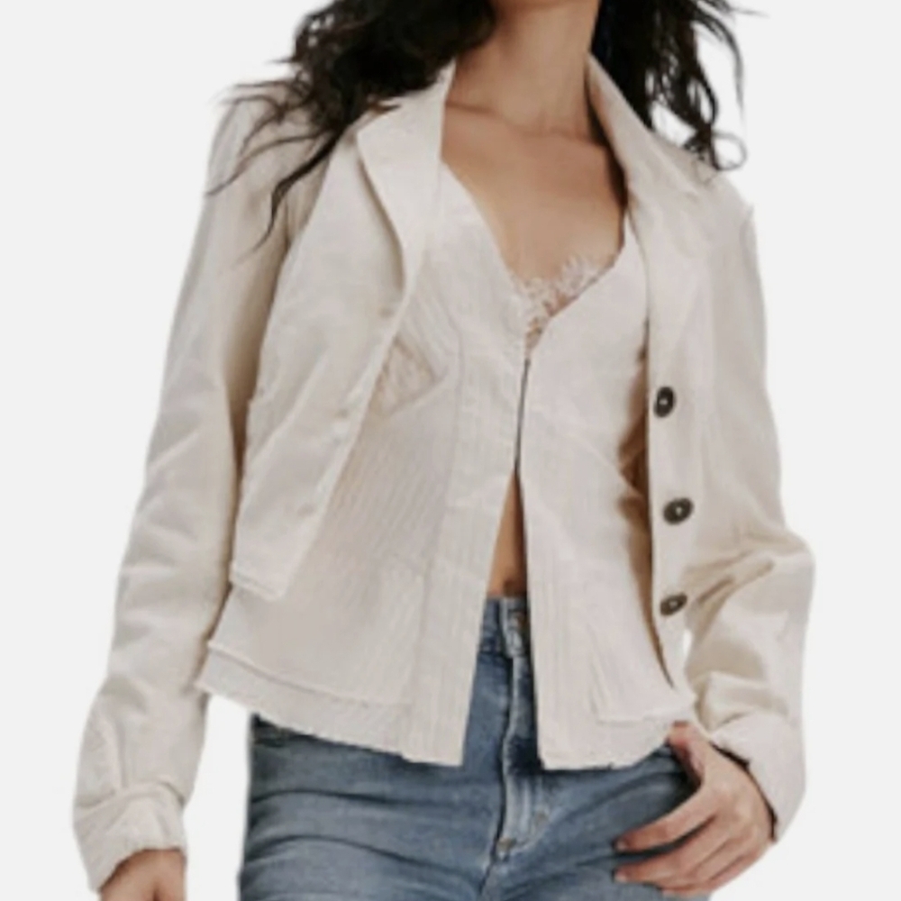 ❗️Free People Orly Cord Heritage Jacket in Tea XL